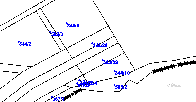 Parcela st. 344/27 v KÚ Dolní Poustevna, Katastrální mapa