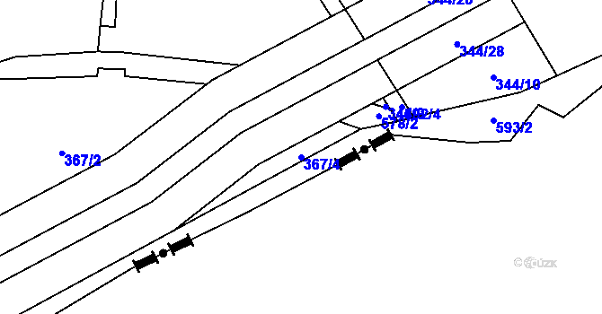 Parcela st. 367/4 v KÚ Dolní Poustevna, Katastrální mapa