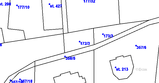 Parcela st. 172/3 v KÚ Dolní Poustevna, Katastrální mapa