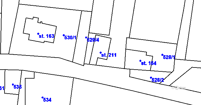 Parcela st. 211 v KÚ Horní Poustevna, Katastrální mapa