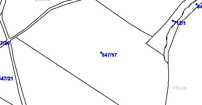 Parcela st. 547/17 v KÚ Dolní Povelice, Katastrální mapa