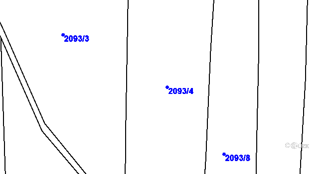 Parcela st. 2093/4 v KÚ Dolní Povelice, Katastrální mapa
