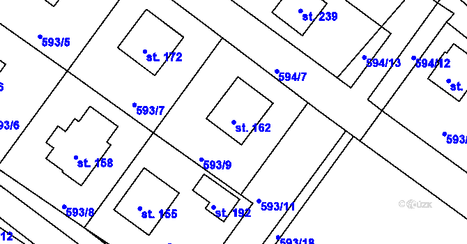 Parcela st. 162 v KÚ Dolní Přím, Katastrální mapa