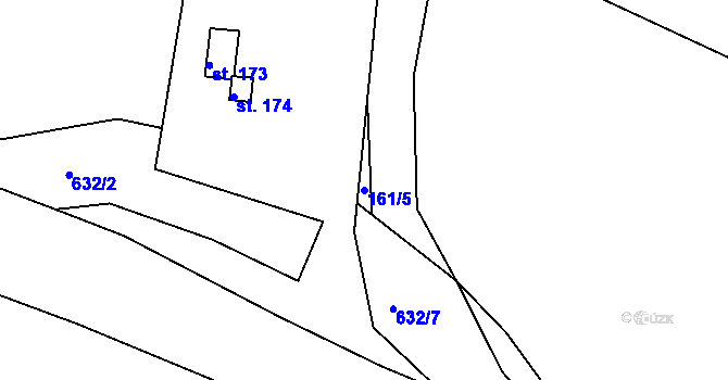 Parcela st. 161/5 v KÚ Dolní Přím, Katastrální mapa