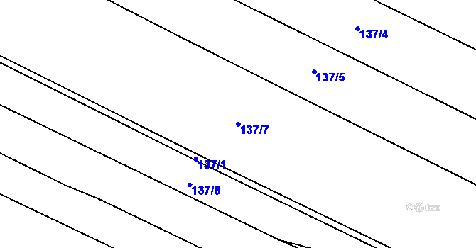 Parcela st. 137/7 v KÚ Dolní Přím, Katastrální mapa