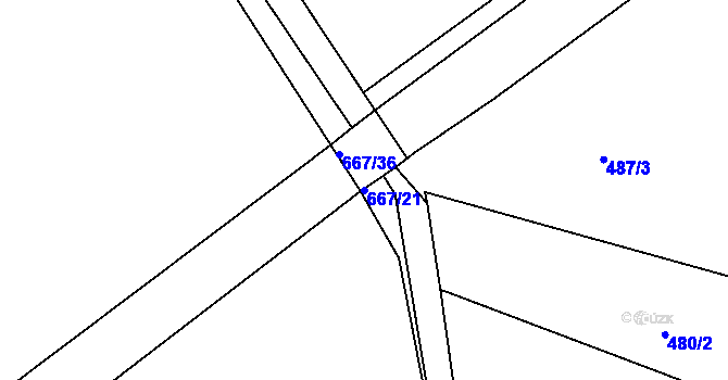 Parcela st. 667/21 v KÚ Dolní Přím, Katastrální mapa