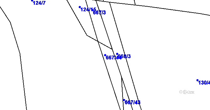 Parcela st. 667/44 v KÚ Dolní Přím, Katastrální mapa