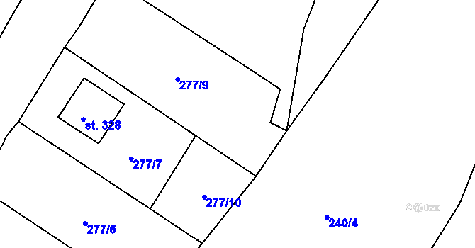 Parcela st. 277/11 v KÚ Dolní Radechová, Katastrální mapa