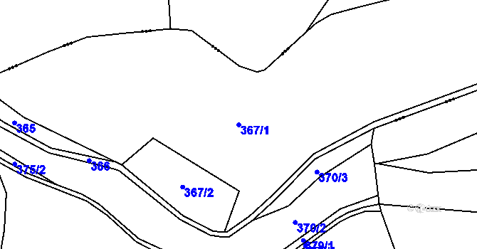 Parcela st. 367/1 v KÚ Dolní Radechová, Katastrální mapa