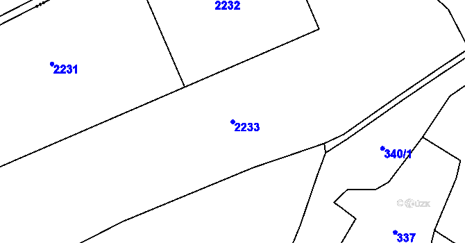 Parcela st. 2233 v KÚ Dolní Radechová, Katastrální mapa
