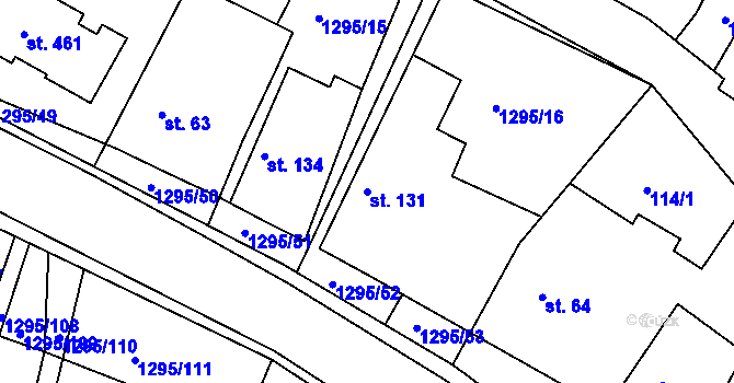 Parcela st. 131 v KÚ Dolní Roveň, Katastrální mapa
