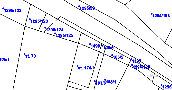 Parcela st. 174/2 v KÚ Dolní Roveň, Katastrální mapa