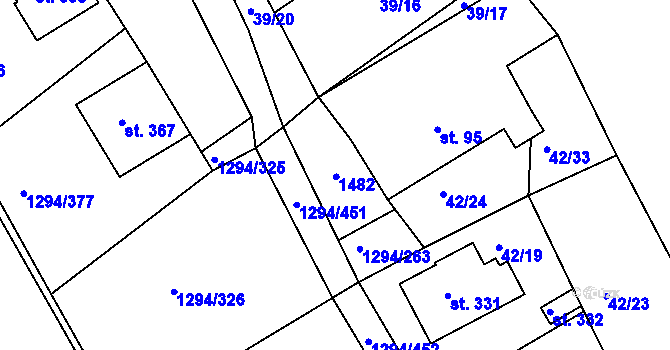 Parcela st. 177 v KÚ Dolní Roveň, Katastrální mapa