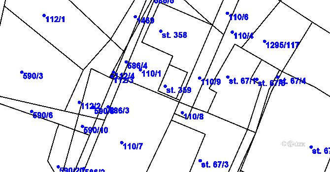 Parcela st. 359 v KÚ Dolní Roveň, Katastrální mapa