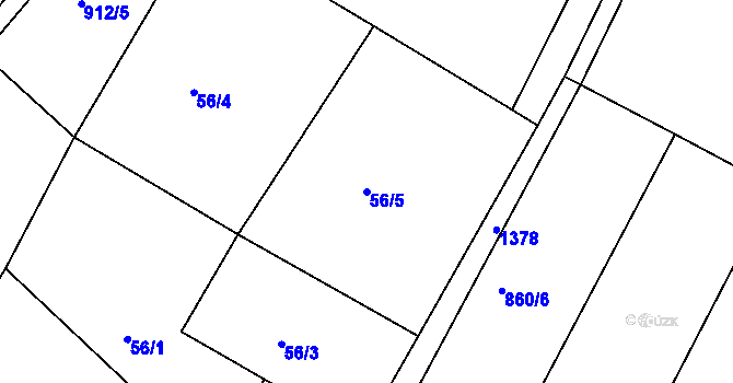 Parcela st. 56/5 v KÚ Dolní Roveň, Katastrální mapa