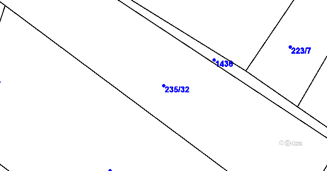 Parcela st. 235/32 v KÚ Dolní Roveň, Katastrální mapa