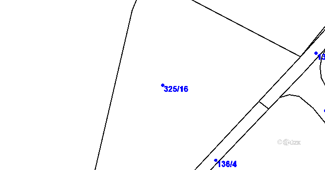 Parcela st. 325/16 v KÚ Dolní Roveň, Katastrální mapa