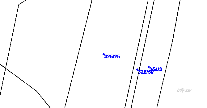 Parcela st. 325/25 v KÚ Dolní Roveň, Katastrální mapa