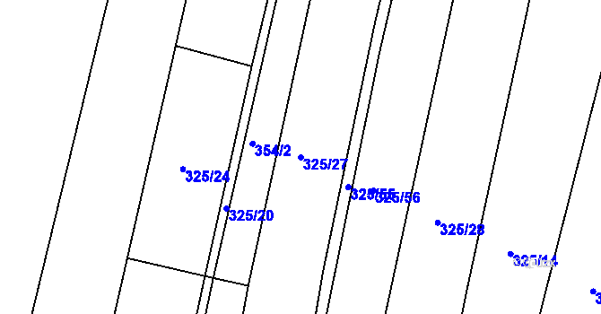 Parcela st. 325/27 v KÚ Dolní Roveň, Katastrální mapa