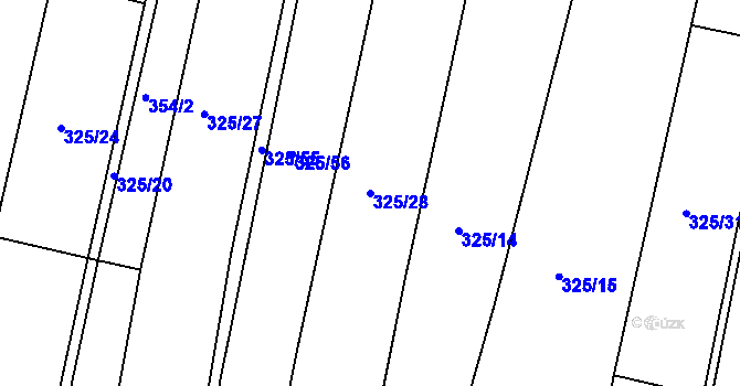 Parcela st. 325/28 v KÚ Dolní Roveň, Katastrální mapa