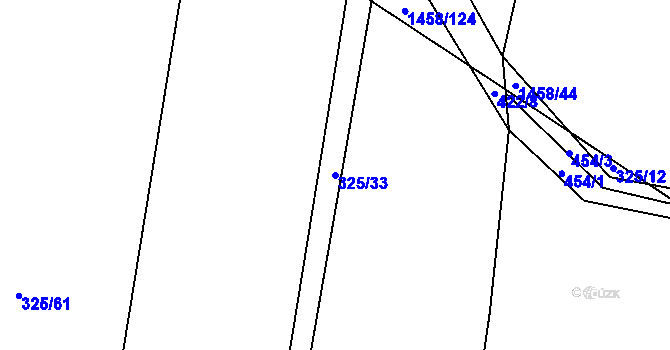 Parcela st. 325/33 v KÚ Dolní Roveň, Katastrální mapa