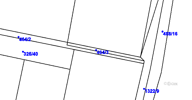 Parcela st. 464/3 v KÚ Dolní Roveň, Katastrální mapa