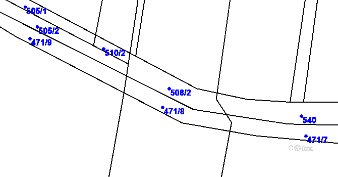 Parcela st. 508/2 v KÚ Dolní Roveň, Katastrální mapa