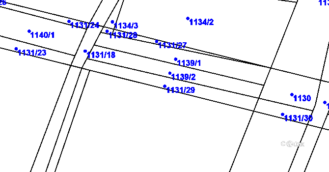 Parcela st. 1131/29 v KÚ Dolní Roveň, Katastrální mapa