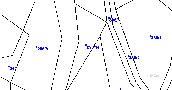 Parcela st. 255/14 v KÚ Rodkov, Katastrální mapa