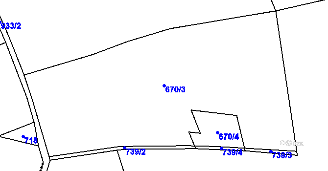 Parcela st. 670/3 v KÚ Rodkov, Katastrální mapa