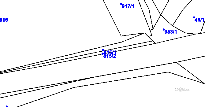 Parcela st. 815/2 v KÚ Rodkov, Katastrální mapa