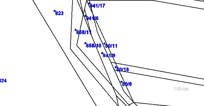 Parcela st. 941/9 v KÚ Rodkov, Katastrální mapa