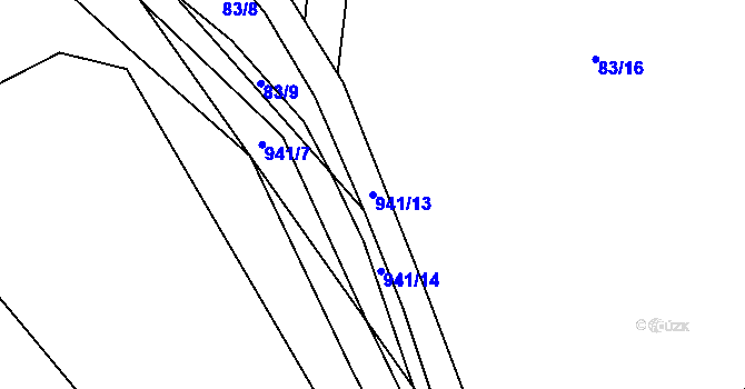 Parcela st. 941/13 v KÚ Rodkov, Katastrální mapa