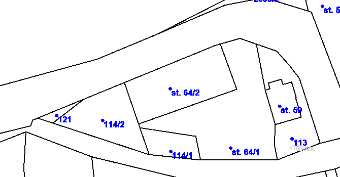 Parcela st. 64/2 v KÚ Dolní Řasnice, Katastrální mapa