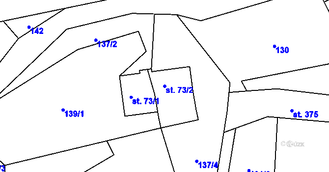Parcela st. 73/2 v KÚ Dolní Řasnice, Katastrální mapa