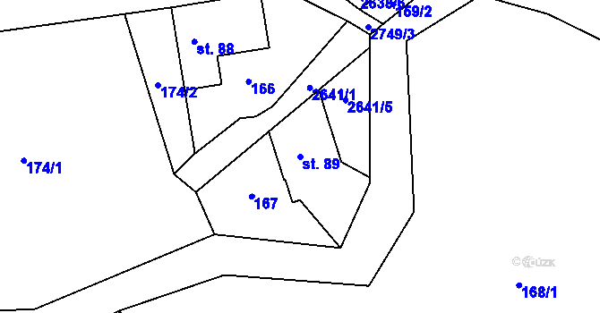 Parcela st. 89 v KÚ Dolní Řasnice, Katastrální mapa