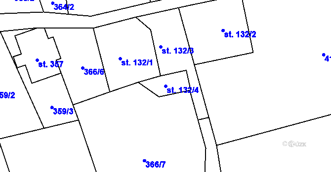 Parcela st. 132/4 v KÚ Dolní Řasnice, Katastrální mapa