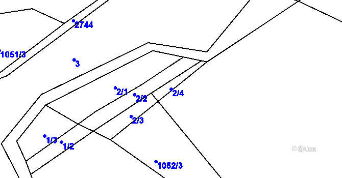 Parcela st. 2/4 v KÚ Dolní Řasnice, Katastrální mapa