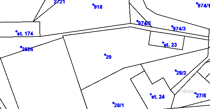 Parcela st. 29 v KÚ Dolní Řasnice, Katastrální mapa