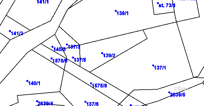 Parcela st. 139/2 v KÚ Dolní Řasnice, Katastrální mapa