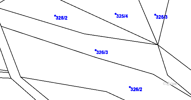 Parcela st. 326/3 v KÚ Dolní Řasnice, Katastrální mapa
