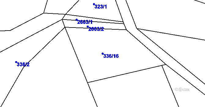 Parcela st. 336/16 v KÚ Dolní Řasnice, Katastrální mapa