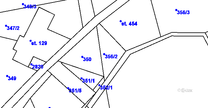 Parcela st. 356/2 v KÚ Dolní Řasnice, Katastrální mapa