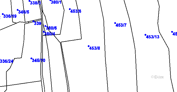 Parcela st. 453/8 v KÚ Dolní Řasnice, Katastrální mapa