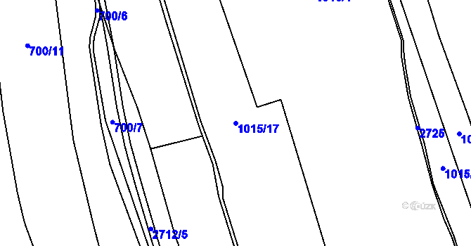 Parcela st. 1015/17 v KÚ Dolní Řasnice, Katastrální mapa