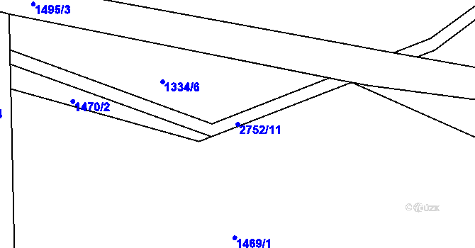 Parcela st. 2752/11 v KÚ Dolní Řasnice, Katastrální mapa