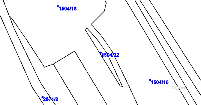 Parcela st. 1504/22 v KÚ Dolní Řasnice, Katastrální mapa