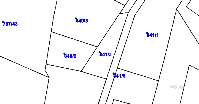 Parcela st. 841/3 v KÚ Dolní Ředice, Katastrální mapa