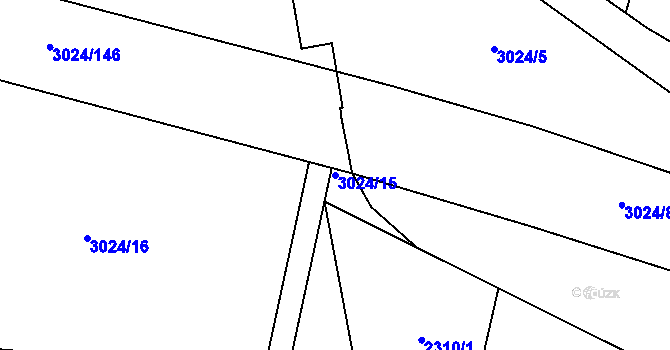 Parcela st. 3024/15 v KÚ Dolní Ředice, Katastrální mapa