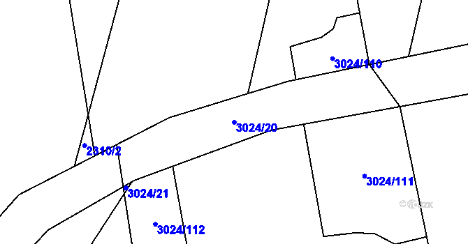 Parcela st. 3024/20 v KÚ Dolní Ředice, Katastrální mapa